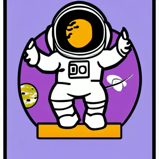 astronaut sticker, simple vector art