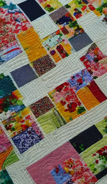 assembling puzzle of a quilt, realistic, studio lighting