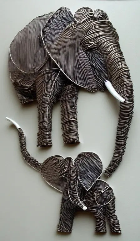 wire art of an elephant