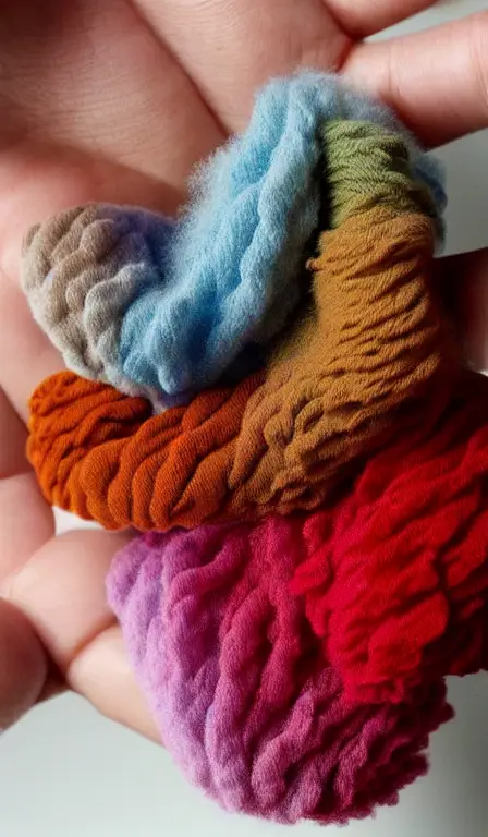 human lungs made of fluffy yarn miniature warm tones realistic