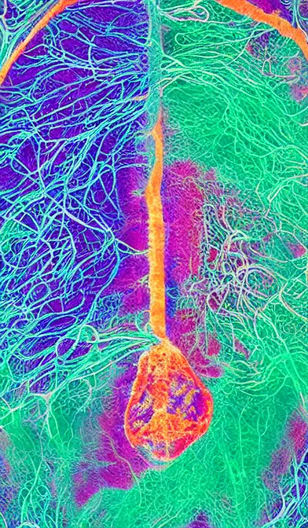 A real lung ct scan, medical image, highly detailed, sharp focus, made of fluffy hyperrealistic colored yarn showing nerves and vessels realistic