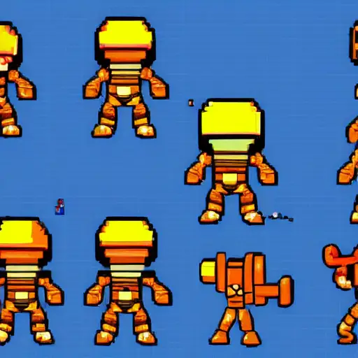 create an astronaut hero character for a 2d platformer game that will battle against aliens